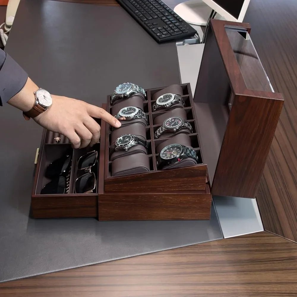 Krown Walnut 12 - Watch Box - WatchMatic