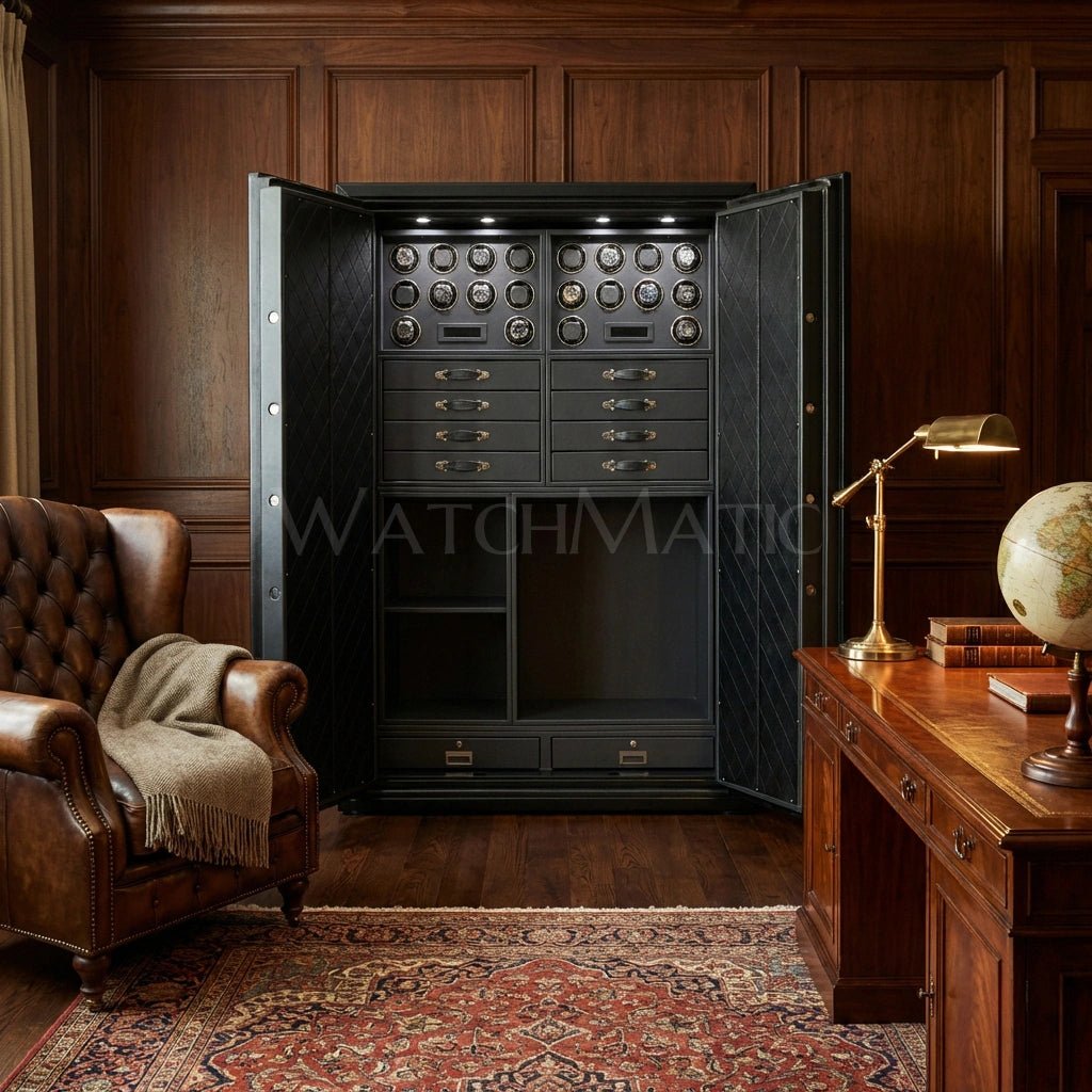 buy Sovereign™ Leather Vault – Dual Door Watch Safe Cabinet at WatchMatic with free shipping
