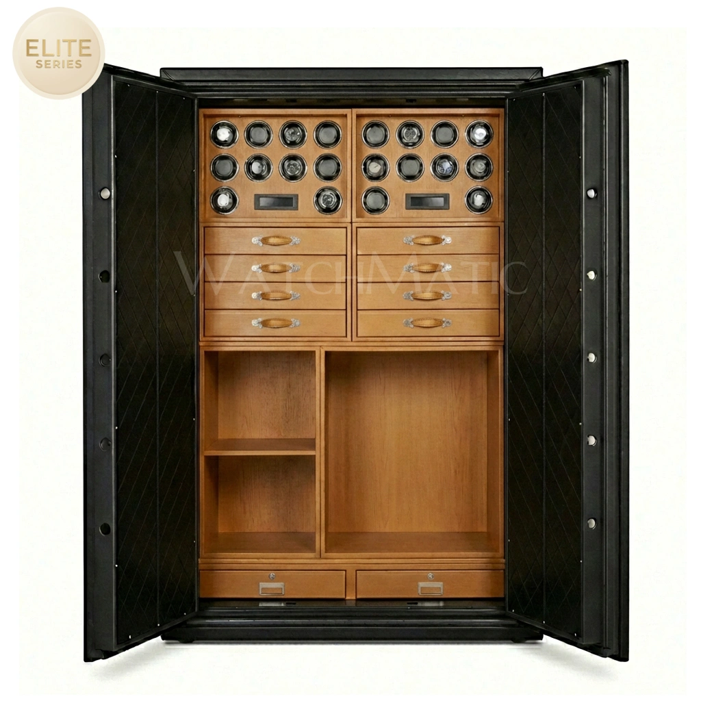 Sovereign™ Leather Vault – Dual Door Watch Safe Cabinet