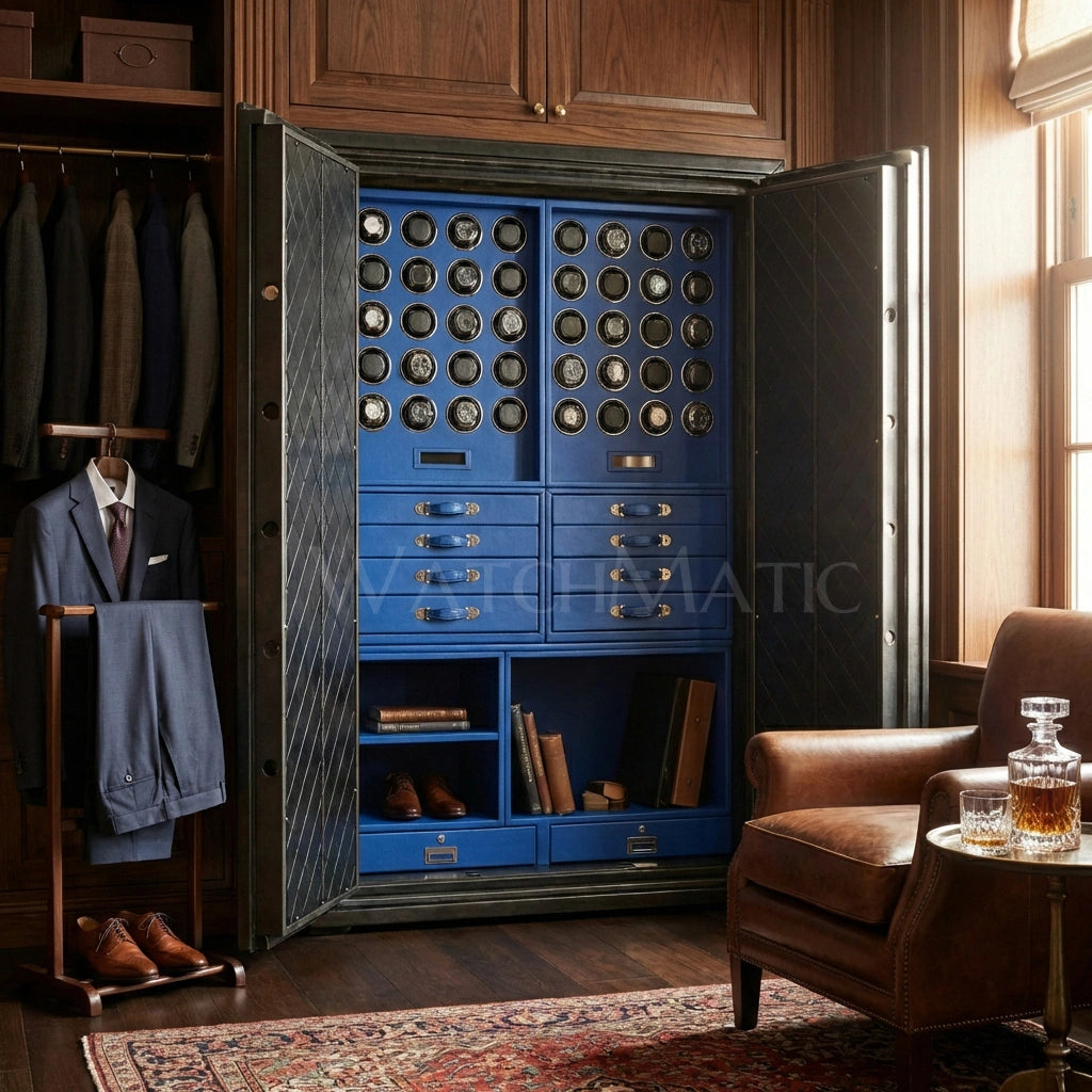 Sovereign™ Leather Vault – Dual Door Watch Safe Cabinet