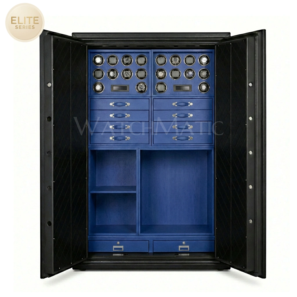 Sovereign™ Leather Vault – Dual Door Watch Safe Cabinet