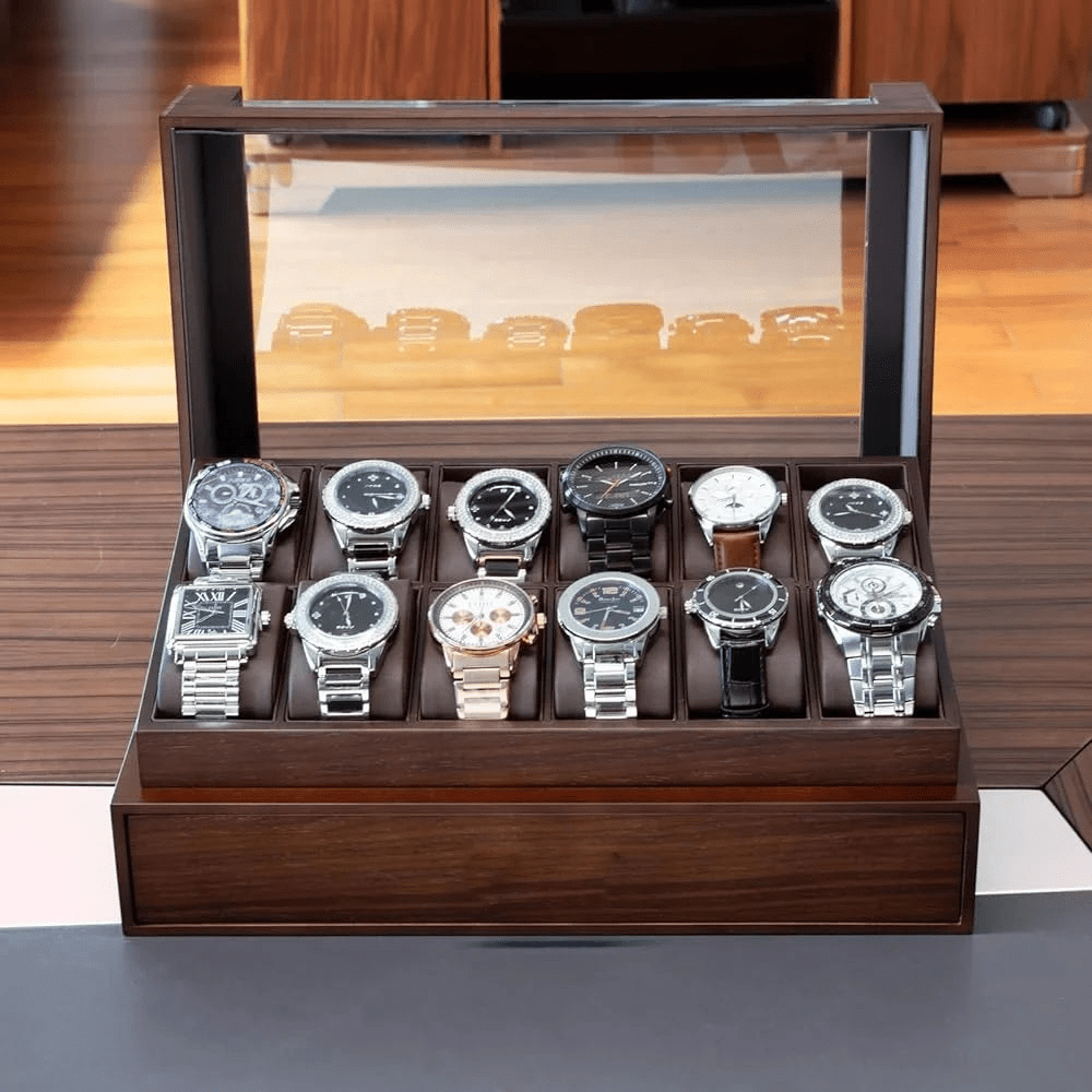 Krown Walnut 12 - Watch Box - WatchMatic