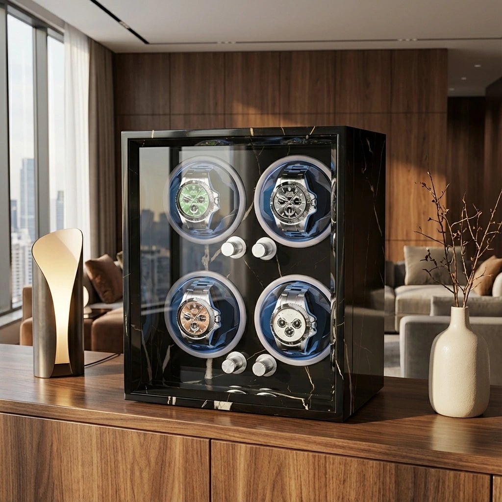 WatchMatic Regis Quad Watch Winder RegisBlack-4 Epitopes - WatchMatic